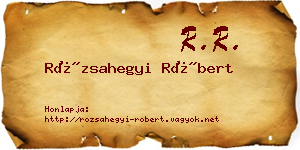 Rózsahegyi Róbert névjegykártya